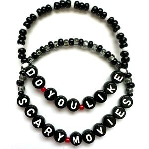 Do You Like Scary Movies Bracelet Set Scream Inspired Horror Movie Fan Accessory